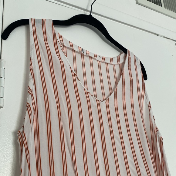Papaya white and rust stripe flowy tank blouse size medium - Picture 2 of 4